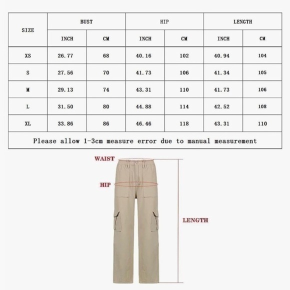 Cargo Work Pants for Women Ladies High Waist Street Loose Cargo Pants - Picture 3 of 11